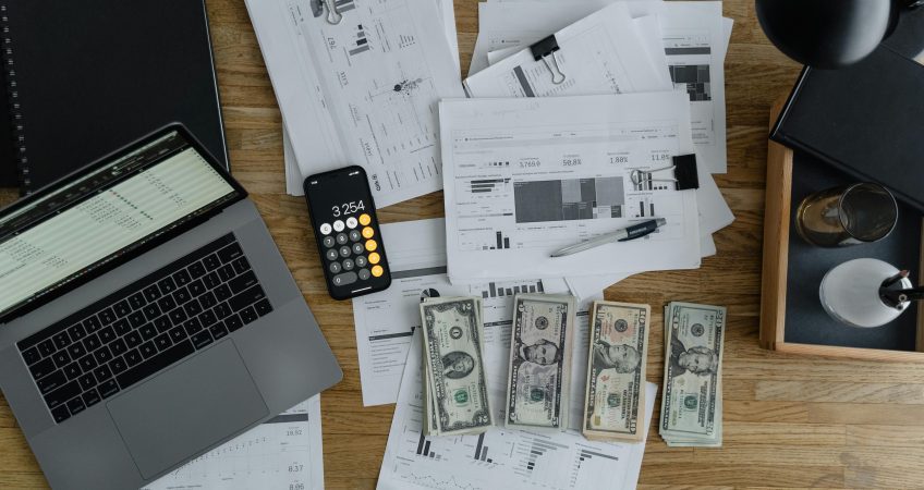 Forensic accountant analyzing financial fraud in a white-collar crime case